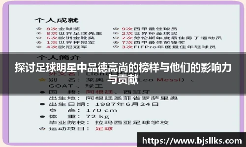 探讨足球明星中品德高尚的榜样与他们的影响力与贡献